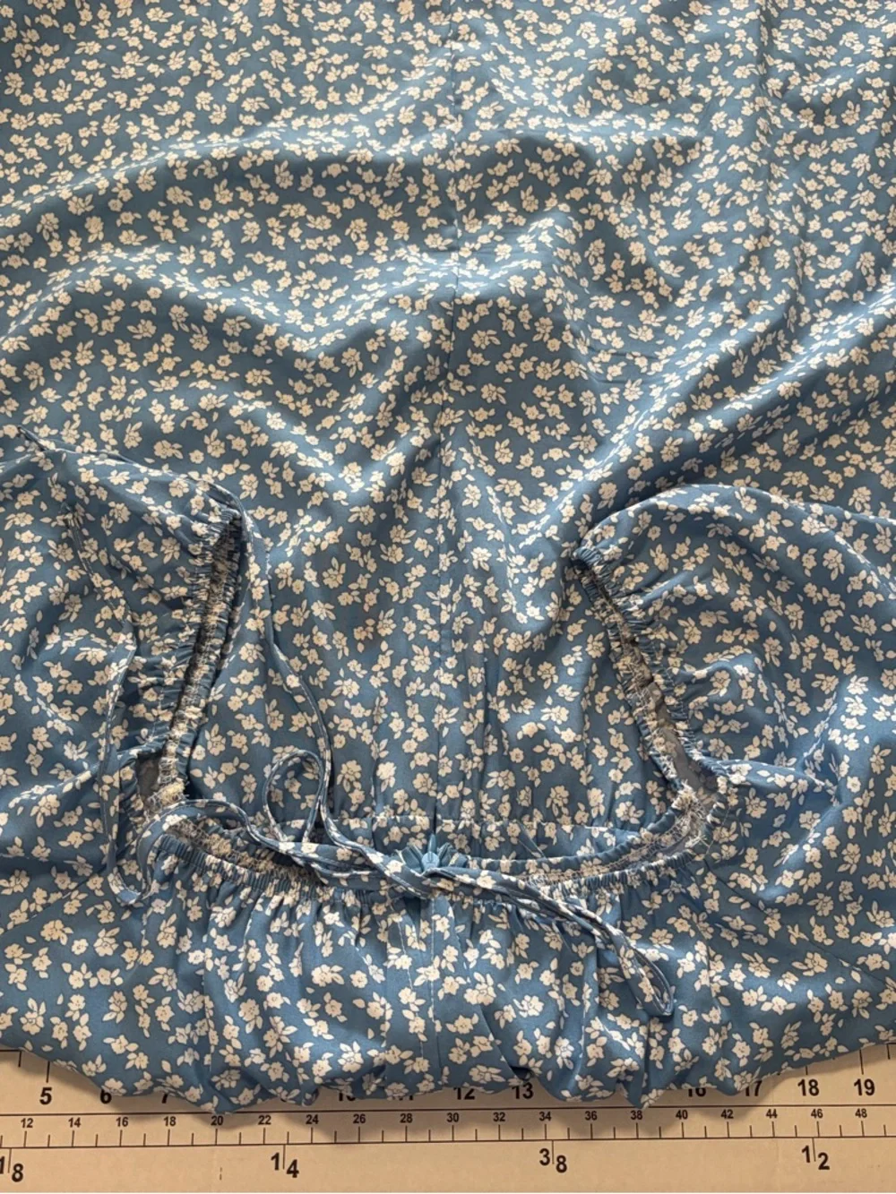 Amazon Blue Floral Maxi Dress with Puff Sleeves - Picture 2 of 4